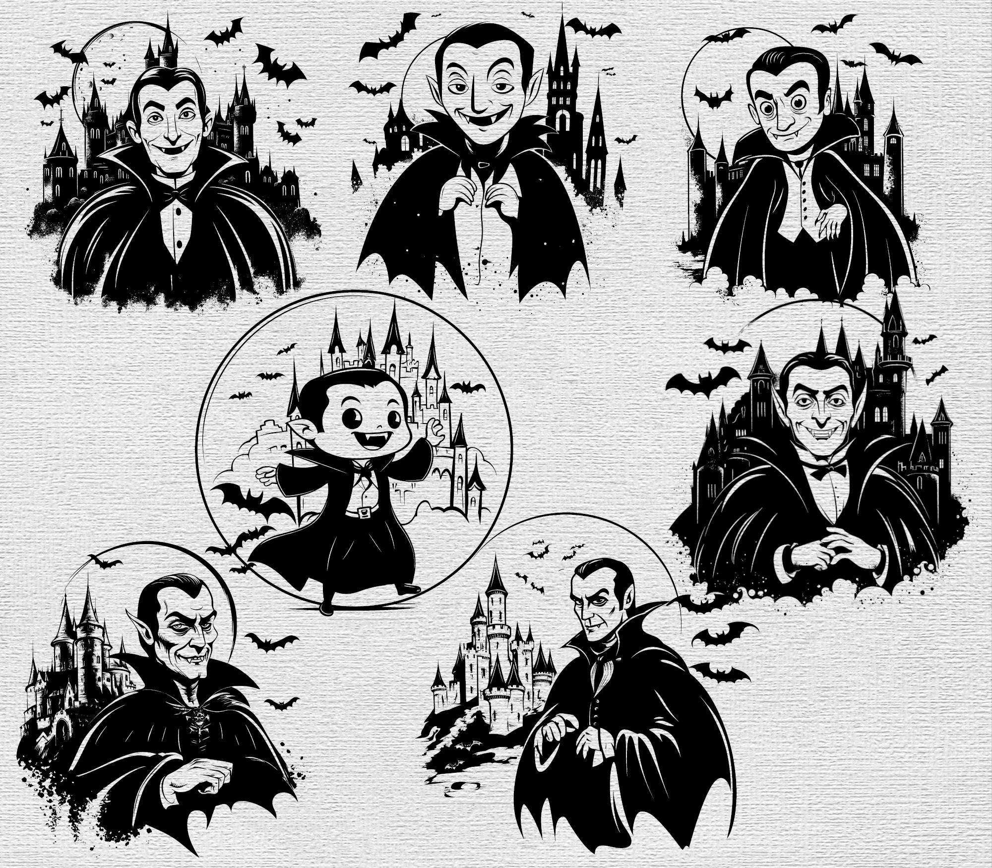 Spooky Vampire SVG Bundle: Dracula Halloween Clipart (digital Download ...