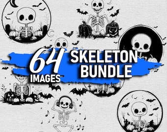 Skeleton SVG Bundle: Funny Halloween Graphics (Digital Download)
