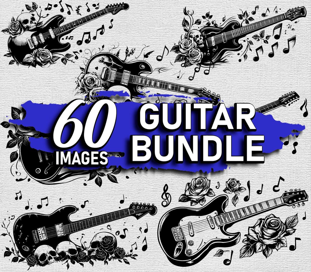 Guitar Bundle for Engraving Vintage Acoustic Guitar Logo Wall Art ...
