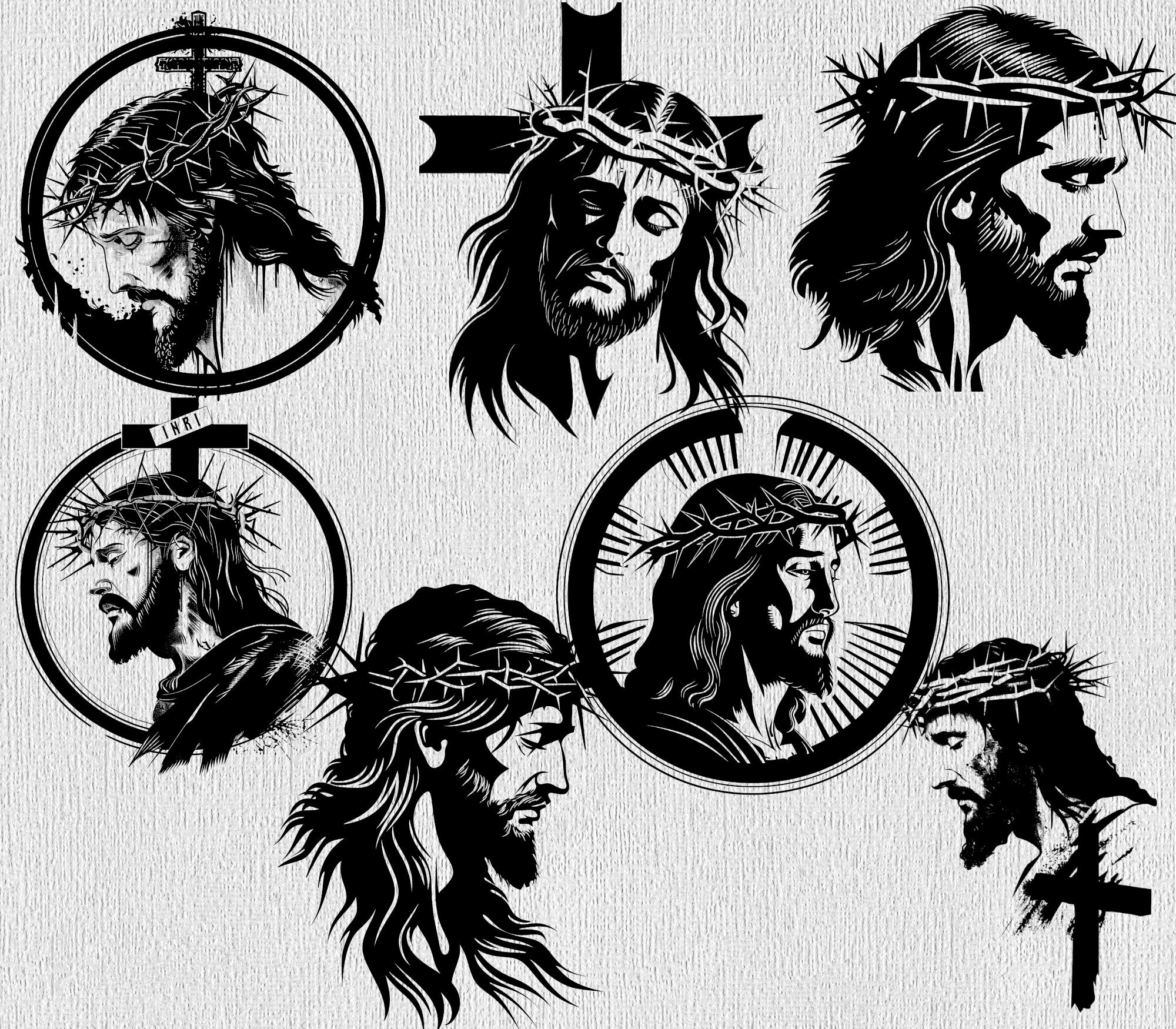 Jesus Christ SVG Bundle: Religious Clipart, Laser Engraving (digital ...