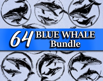 Blue Whale SVG Files for Cricut | Marine Life Clipart | Laser Cut Vector, png, DXF, EPS, Instant Download, Ocean Animal Vector