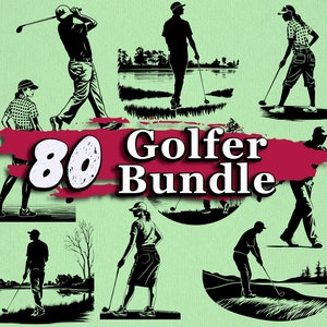 Lot de golf SVG pour la gravure Cricut et laser | 20 designs de golfeur | Golf Clipart PNG Dxf EPS | Téléchargement instantané de svg de sport