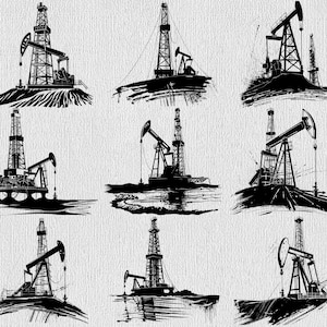 Oil Rig Drill SVG Bundle: Oilfield Vector Graphics (digital Download ...