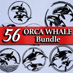 Whale svg Bundle Orca Laser Engraving Killer Whale tattoo Whale Wall art Vector Nautical art cutting Board File OrcaPrintable DTG Cricut