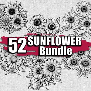 Beau bouquet de tournesols parfait pour une gravure au laser, bricolage en téléchargement numérique pour des fichiers de coupe Cricut et silhouette, sublimation florale