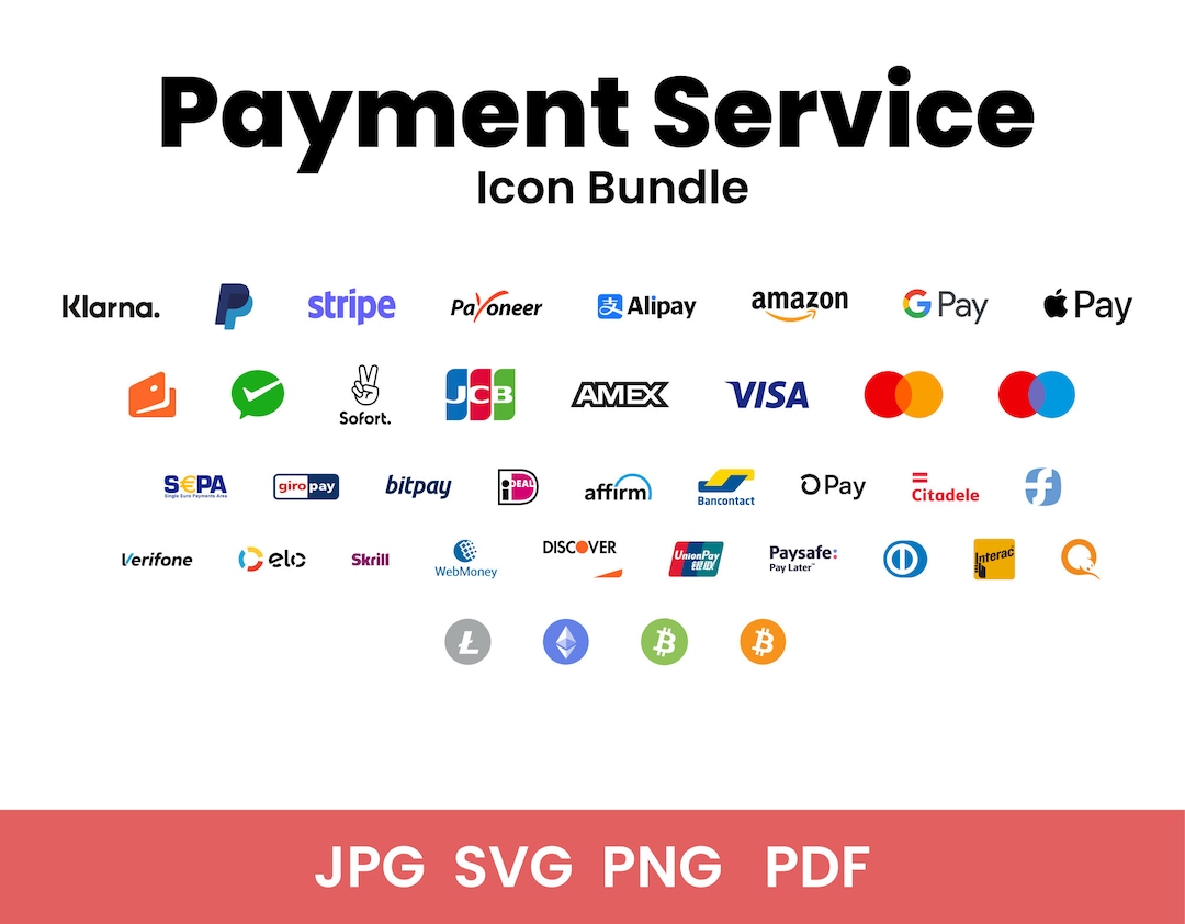 39 Newest Web PAYMENT ICONS Set / Website, Shop, Social / Svg Jpg, Png, Pdf Instant Download 156 Files - Etsy Japan