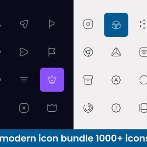 MODERN ICONSET  Set 4000+ Dateien / Website, Shop, Social / svg jpg, png, pdf - Instant Download - 1020 Icons