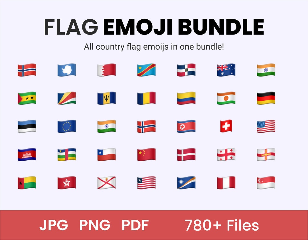 EMOJI FLAG BUNDLE 780 Emoji Files / / Emoji Flags for All Countries