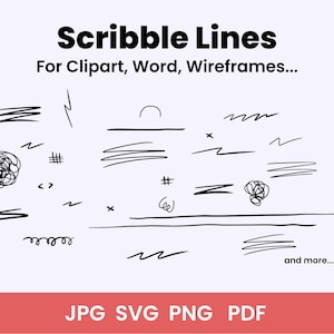 100+ Hand Drawn Line Elements Bundle, Doodle Clipart, Word, Whiteboard / instant download / jpg, svg, pdf, png