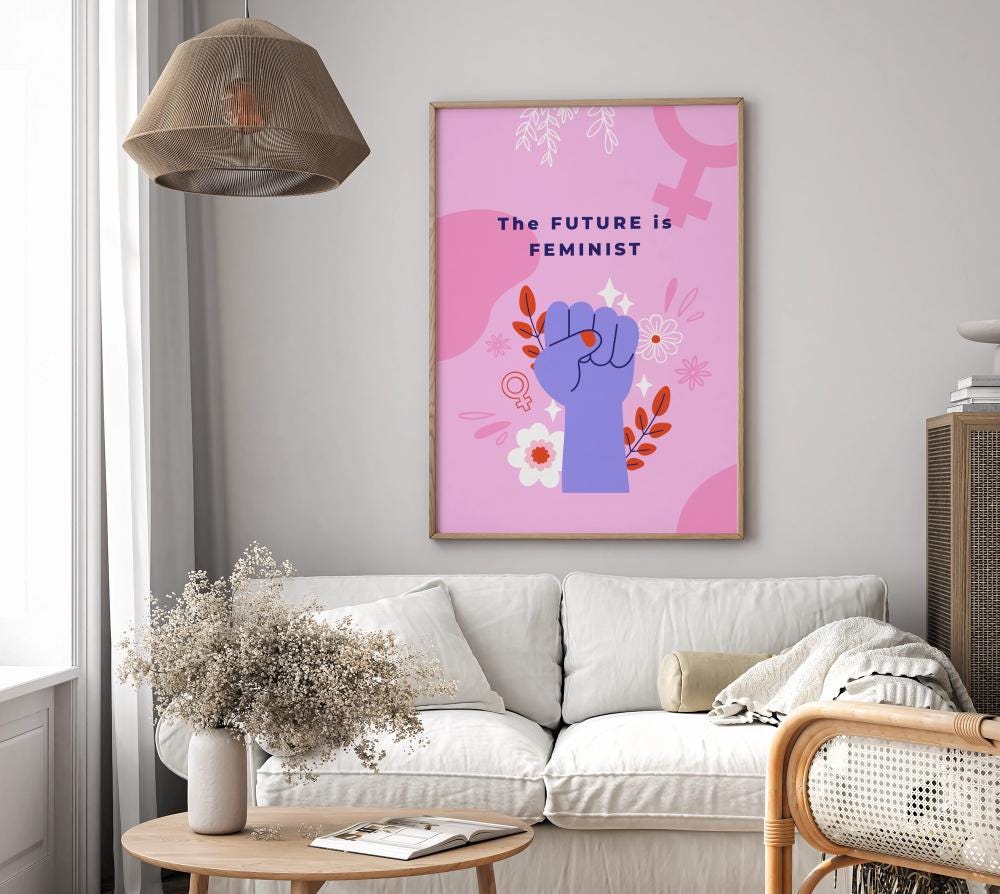 The future is feminist - Female Empowerment Poster Feminist Quotes International Women's Day Gift Ideas trendy wall art