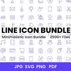 Line ICONSET  Set 1556 Dateien / Website, Shop, Social / svg jpg, png, pdf - Instant Download - 389 Icons