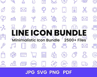 Line ICONSET  Set 1556 Dateien / Website, Shop, Social / svg jpg, png, pdf - Instant Download - 389 Icons