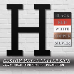 Personalized Metal Letter Sign | Graduate | Custom Frameless Initial Monogram | Metal Initial Wall Art | Outdoor Metal Initial Sign