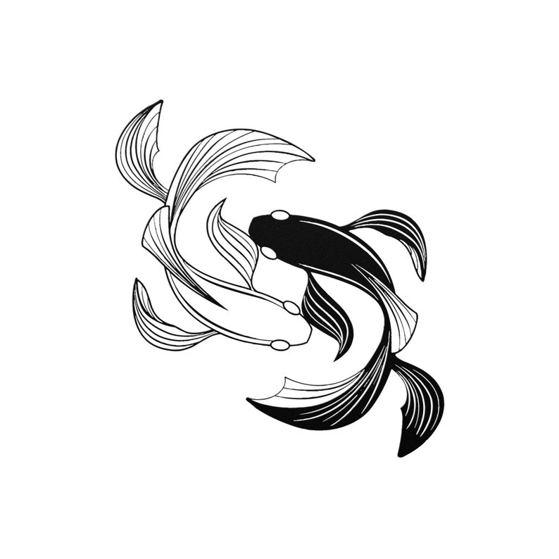 Tandefio 4 Decorazioni Da Parete In Metallo A Forma Di Pesce Koi, 30x16 Cm, Design Feng Shui, Per Esterni E Interni - 3