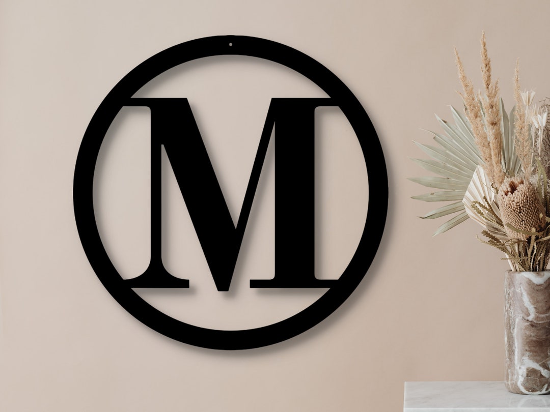 Personalized Metal Initial Wall Sign, Metal Wall Art, Monogram Metal