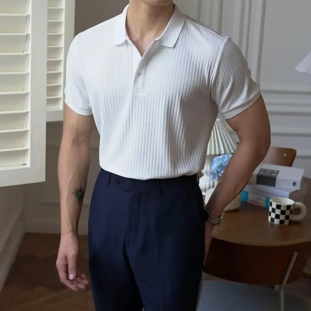 Men's Short Sleeve Polo Shirt - Modern Knit Design