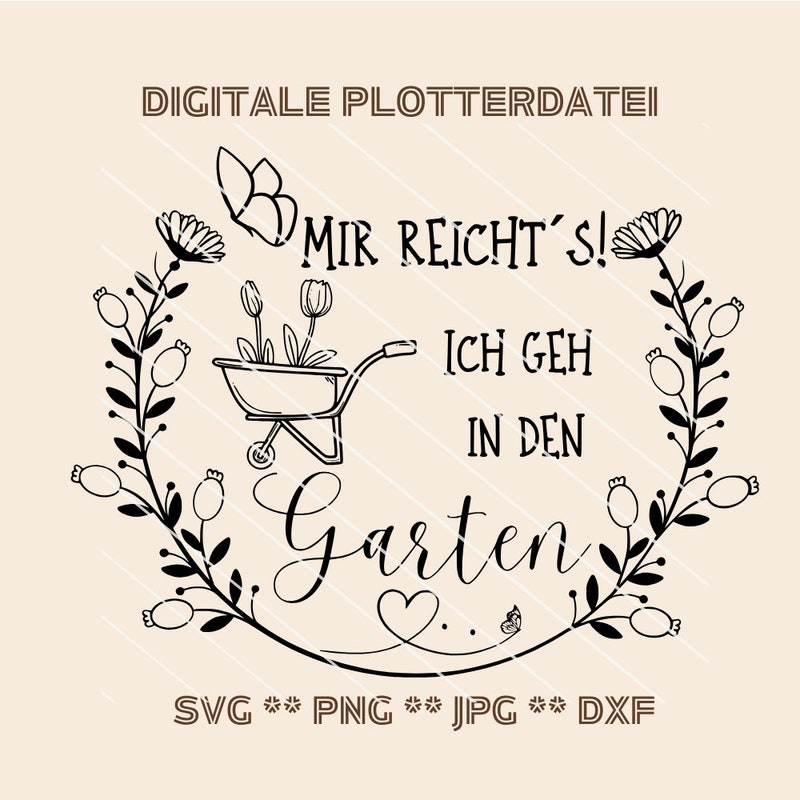 Plotterdatei sprüche garten Etsy.de