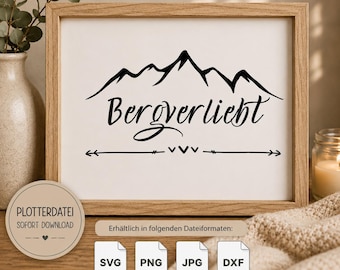 Plotter file Mountains SVG Mountain Lover Hiking Outdoor Mountain Motif for Cricut & Silhouette