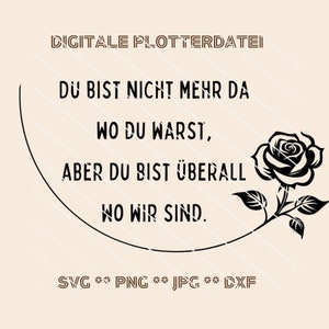 Plotterdatei zur Trauer Beileidsbekundung Anteilnahme digitaler download -Trauerkaten SVG - Rose Vektor Vorlage Cricut Silhouette