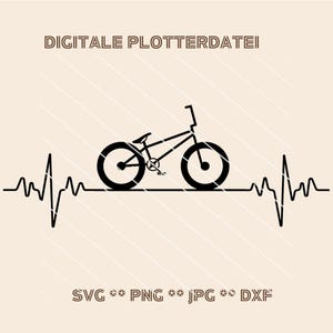 Fichier de traceur Heartbeat BMX SVG – motif vélo / vélo pour Cricut et Silhouette – gabarit de découpe pour projets DIY à télécharger numérique