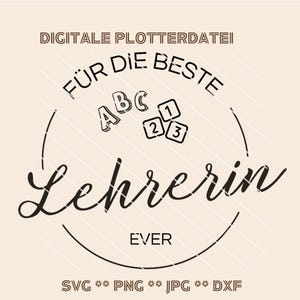 Plotterdatei Lehrerin SVG – Schule Abschiedsgeschenk – DIY Vorlage für T-Shirts Taschen und Geschenke – Perfekt für Cricut und Silhouette