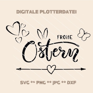 Fichier de traceur Joyeuses Pâques SVG coeurs Salutation de Pâques Lapin de Pâques Nid de Pâques Cadeau de Pâques png jpg dxf Modèle d'oreilles de lapin Fichier de découpe Modèle d'artisanat