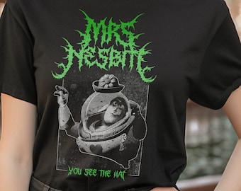 Mrs Nesbitt Metal Shirt: Disney Goth Punk Tee Deathmetal Halloween, Cotton, Available up to size 5xl