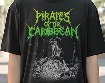 Pirates Of The Caribbean Metal Shirt: Unisex Disney Goth Punk Tee Deathmetal Halloween, Cotton, Up to size 5xl