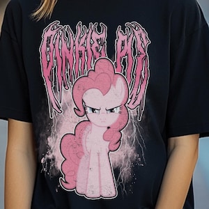 Chemise en métal My Little Pony Pinkie Pie : t-shirt punk gothique unisexe Halloween métal mort, coton, jusqu'à la taille 5 xl