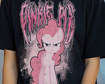 Pinkie Pie My Little Pony Metal Shirt: Unisex Goth Punk Tee Deathmetal Halloween, Cotton, Up to size 5xl