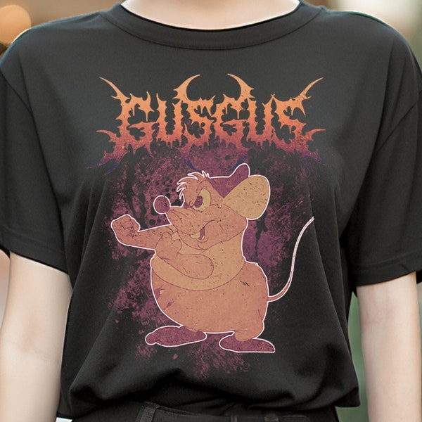 GusGus Metal Shirt: Disney Goth Punk Tee Deathmetal Halloween, Cotton, Available up to size 5xl