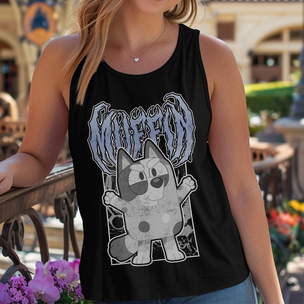 Bluey Muffin Metal Unisex Tank: Disney Goth Punk Tee Deathmetal Halloween, Cotton, Available up to size 2xl