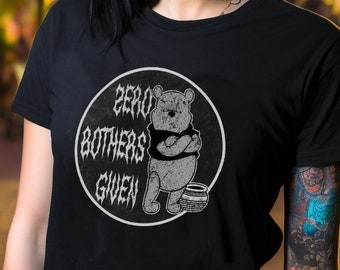 Pooh Shirt, Disney Metal Shirt, Disney Goth Shirt, Winne the Pooh Shirt, Disneyland Shirt, Zero Bothers, Bats Day, Disney Goth