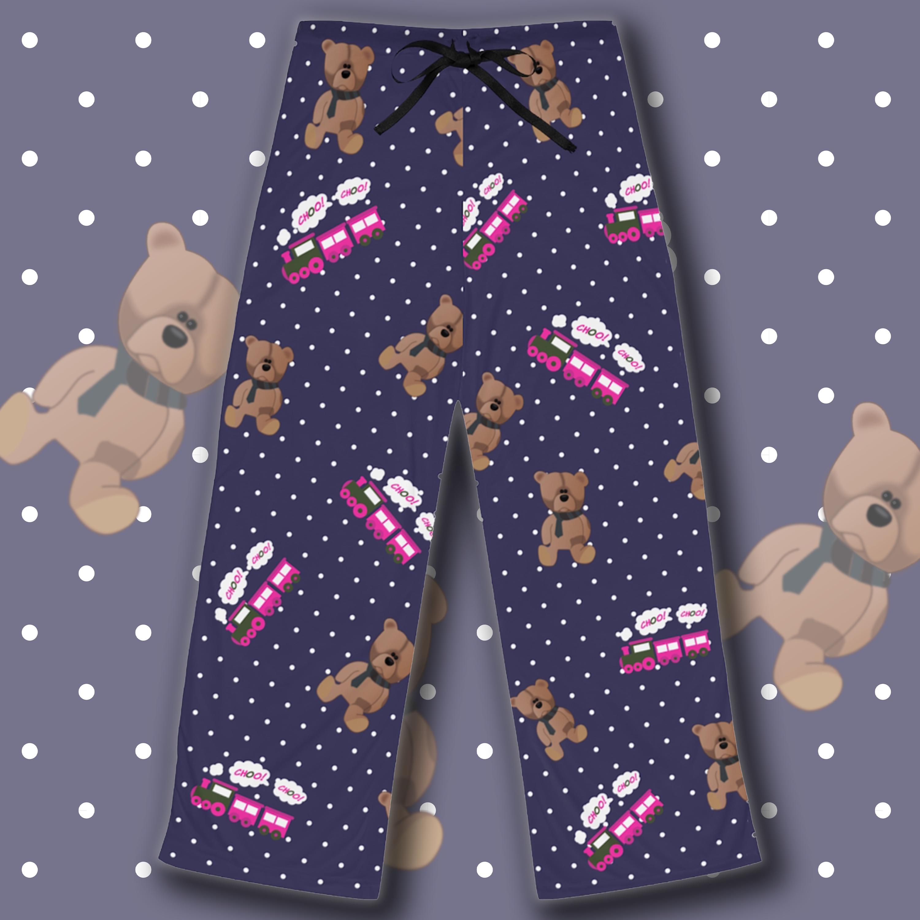 Teddy Bear Choo Choo Train Pajama Pants, Relaxed Fit Loungewear - Etsy