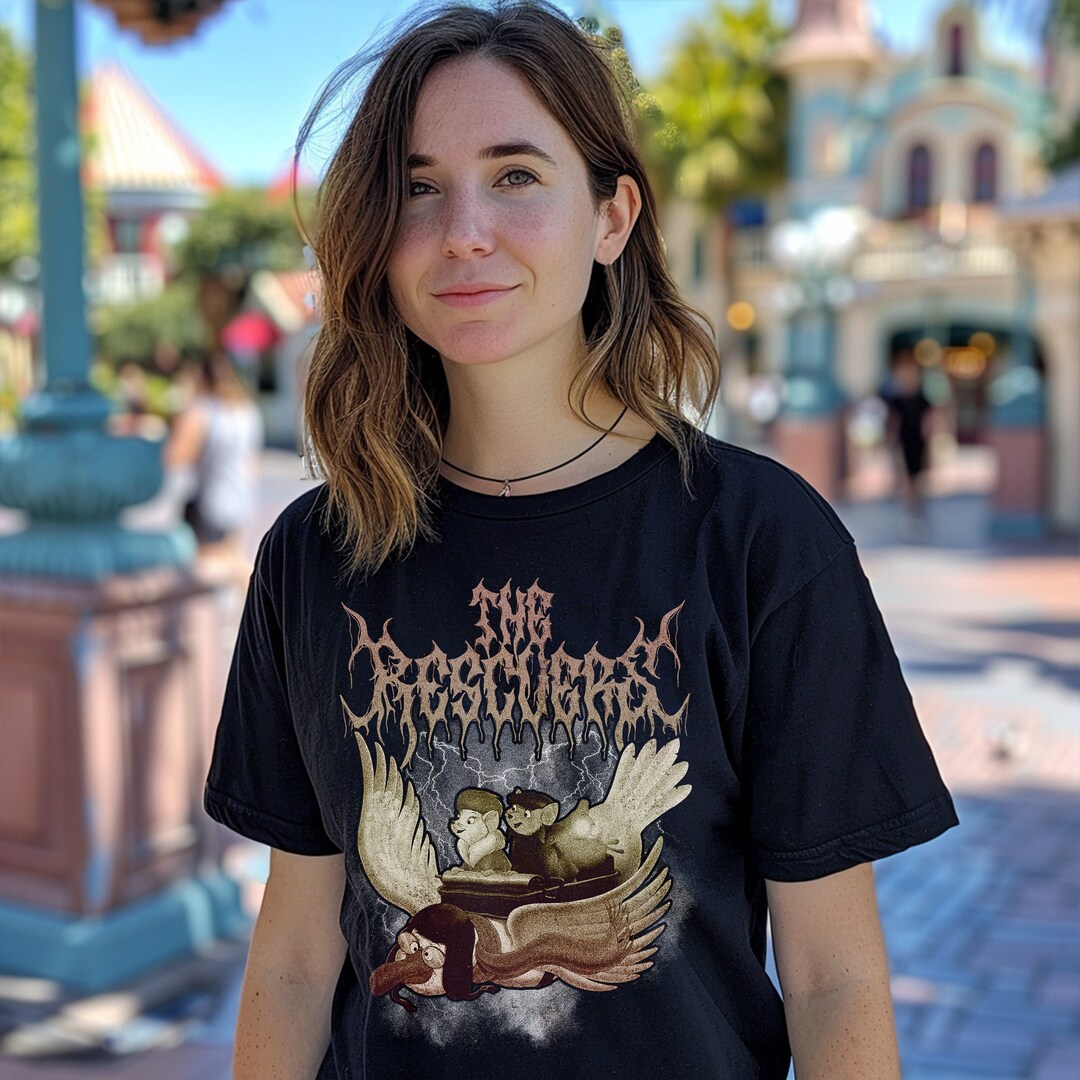 The Rescuers Metal Shirt: Disney Goth Punk Tee Deathmetal Halloween ...