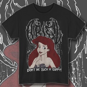Ariel Little Mermaid Metal Shirt: Unisex Disney Goth Punk Tee Deathmetal Halloween, Cotton, Up to size 5xl