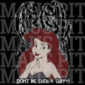 Ariel Little Mermaid Metal Shirt: Unisex Disney Goth Punk Tee Deathmetal Halloween, Cotton, Up to size 5xl