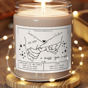 Personalized Long Distance Couple, Long Distance Candle, Long Distance Relationship, Long Distance Gift Boyfriend Girlfriend,I Miss You Gift