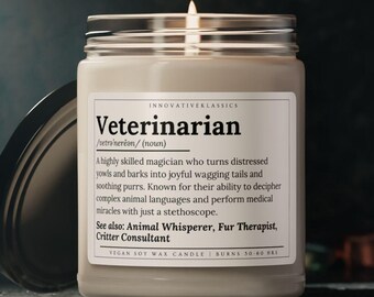 Funny Vet Gifts for Men Women Vet Graduation Candle Gift for Veterinarian New Future Vet School Grad Animal Doctor Birthday Christmas Gifts