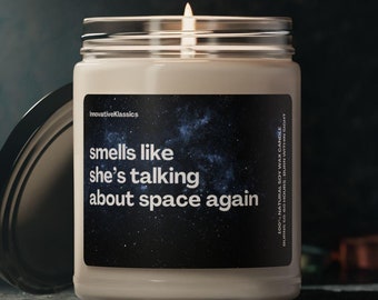 Space Lover Gifts Funny Gift Candle Custom Nerdy Candle Space Candles Personalized Gift Her Him for Birthday Christmas Astronomy Galaxy Gift