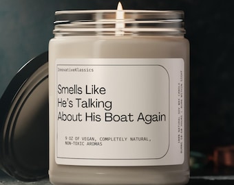 Funny Boating Gifts for Dad Men Women Custom Boating Candle Personalized Gift for Boat Lover Christmas Birthday Boat Captain Gifts with Name