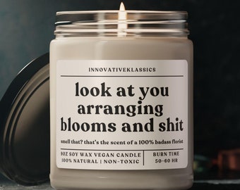 Funny Florist Gifts Wedding Florists Gift Thank You Flower Shop Birthday Christmas Decor Flower Arrangements Funny Candle for Flower Lovers