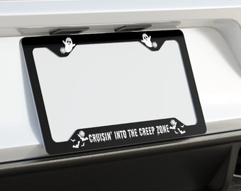 Horror License Plate Frame, Goth License Plate Gift, Halloween Gift for Car, Halloween Car Accessories, Halloween License Plate Frame Gift