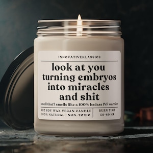 IVF Gift Ideas Transfer Day IVF Life Egg Retrieval Candle Funny IVF Warrior Gift Mom Infertility Ivf Friend Ivf Mama Gift Box Basket Funny