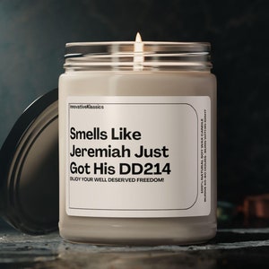 Custom Military Retirement DD214 Gifts Personalized Airforce Air Force Retiree Candle Navy Army Retirement Gift Retired Veteran Men Women