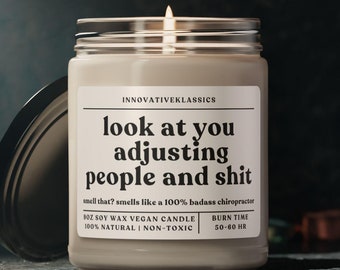 Funny Chiropractor Gift Candle Chiropractic Gifts Funny Chiropractor Office Decor Candle for Him Her Birthday Christmas Graduation Gifts Fun