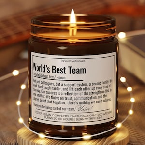 Custom Employee Christmas Gifts Best Team Ever Thank You Gifts Bulk for Team Personalized Candles Corporate Gifts for Employee Appreciation