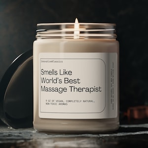 Smells Like World's Best Massage Therapist, Gift for Massage Therapist, Gift for Masseuse, Masseuse Gifts, Massage Therapist Candle Funny