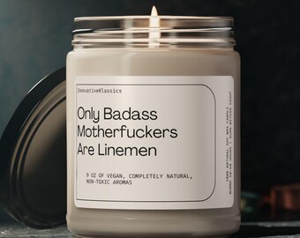 Funny Linemen Gifts Lineman Gift Candle Gift for Lineman Birthday Christmas Gifts Electric Power Lineman Lineworker Candle Journeyman Gifts
