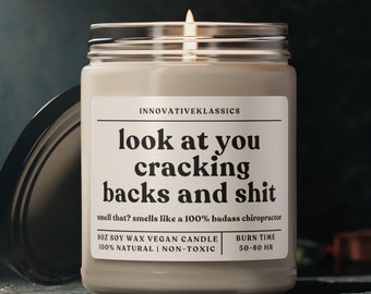 Funny Chiropractor Gift Candle Chiropractic Gifts Funny Chiropractor Office Decor Candle for Him Her Birthday Christmas Graduation Gifts Fun